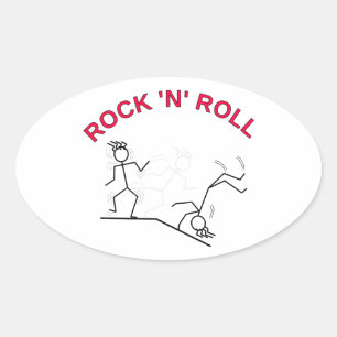 Rock 'N' Roll Ovale Sticker