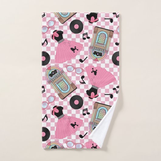 Rock n Roll Pattern roze Bad Handdoek (Handdoek)