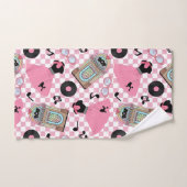 Rock n Roll Pattern roze Bad Handdoek (Handdoek)