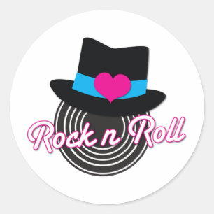 Rock n Roll pet Ronde Sticker