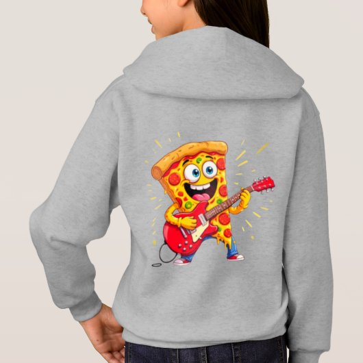**Rock ’n’ Roll Pizza – Funny Guitar-Playing Slice (Achterkant)