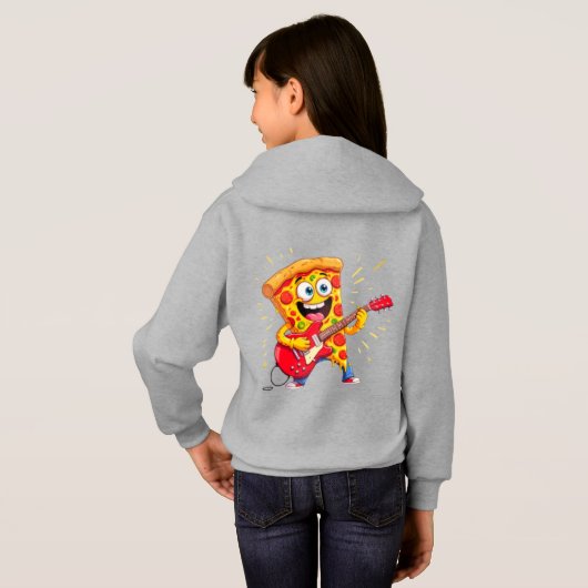 **Rock ’n’ Roll Pizza – Funny Guitar-Playing Slice (Achterkant volledig)