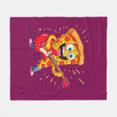**Rock ’n’ Roll Pizza – Funny Guitar-Playing Slice Fleece Deken (Voorkant (Horizontaal))