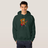**Rock ’n’ Roll Pizza – Funny Guitar-Playing Slice Hoodie (Voorkant volledig)