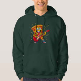 **Rock ’n’ Roll Pizza – Funny Guitar-Playing Slice Hoodie