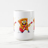 **Rock ’n’ Roll Pizza – Funny Guitar-Playing Slice Koffiemok (Center)