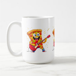 **Rock ’n’ Roll Pizza – Funny Guitar-Playing Slice Koffiemok