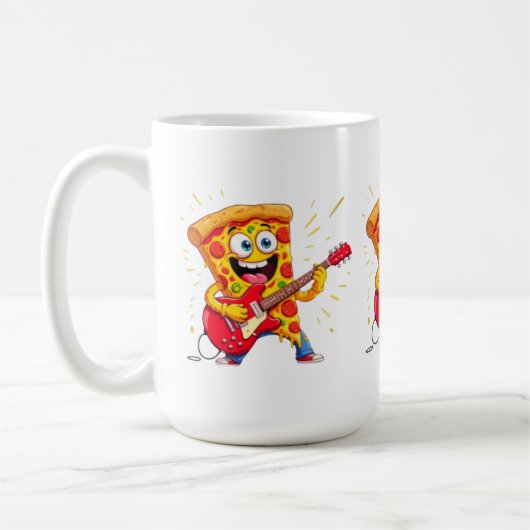 **Rock ’n’ Roll Pizza – Funny Guitar-Playing Slice Koffiemok (Links)