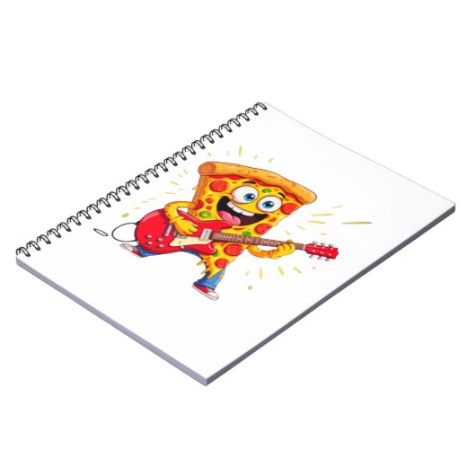 **Rock ’n’ Roll Pizza – Funny Guitar-Playing Slice Notitieboek (Linkerzijde)