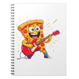 **Rock ’n’ Roll Pizza – Funny Guitar-Playing Slice Notitieboek