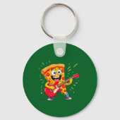 **Rock ’n’ Roll Pizza – Funny Guitar-Playing Slice Sleutelhanger (Achterkant)