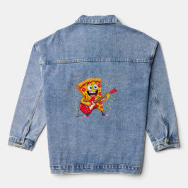 **Rock ’n’ Roll Pizza – Grappige Gitaarspelende Pi Denim Jacket