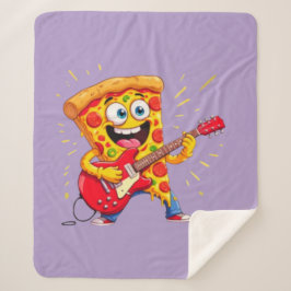 **Rock ’n’ Roll Pizza – Grappige Gitaarspelende Pi Sherpa Deken