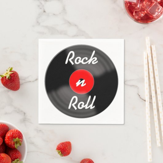Rock-'n-roll-plaat Napkins Servetten (Insitu)