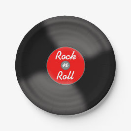 Rock N Roll Plaatjes Papier Borden Papieren Bordje
