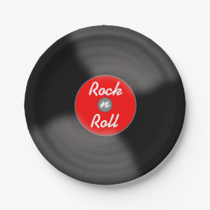 Rock N Roll Plaatjes Papier Borden Papieren Bordje