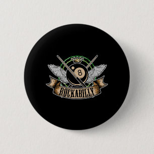 Rock n Roll Pool Billiards 8 Ball Rockabilly Ronde Button 5,7 Cm