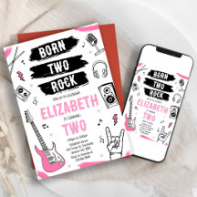 Rock-'n-roll-punkmuziek verjaardagsuitnodiging