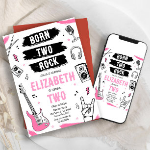 Rock-'n-roll-punkmuziek verjaardagsuitnodiging kaart