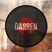 Rock N Roll Record gepersonaliseerd Raamsticker (Vel 2)