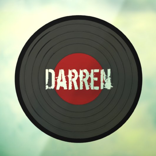 Rock N Roll Record gepersonaliseerd Raamsticker (Vel 3)