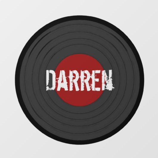 Rock N Roll Record gepersonaliseerd Raamsticker (Vel)