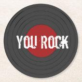 Rock N Roll Record Ronde Kartonnen Onderzetter (Voorkant)