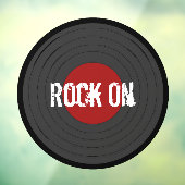 Rock N Roll Record  Windows Cling Raamsticker (Vel 3)
