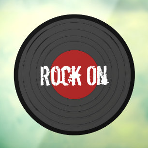 Rock N Roll Record  Windows Cling Raamsticker