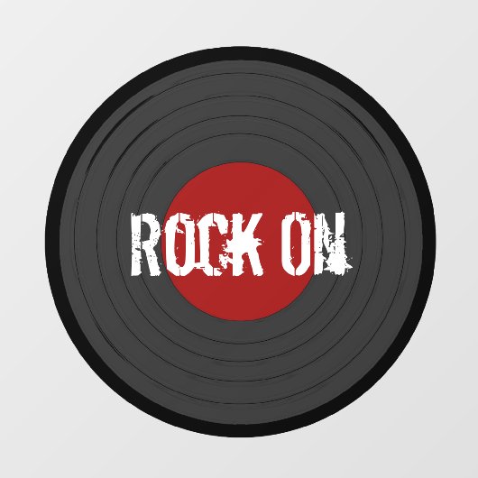 Rock N Roll Record  Windows Cling Raamsticker (Vel)