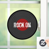 Rock N Roll Record  Windows Cling Raamsticker (Huis)