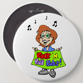 ROCK 'N ROLL REGELS RONDE BUTTON 6,0 CM (Voorkant /achterkant)