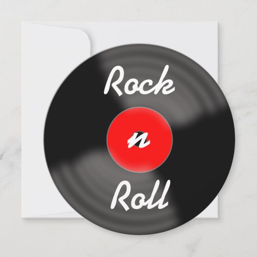 Rock n Roll Retro Birthday Record Kaart (Voorkant)