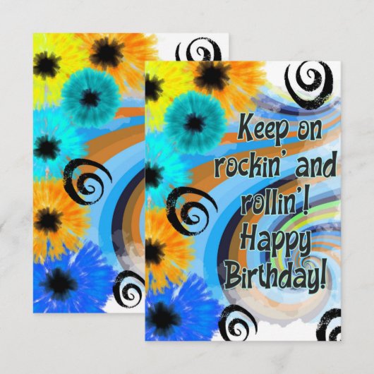Rock 'n Roll Retro, psychedelische Kaart (Voorkant / Achterkant)