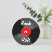 Rock n Roll Retro Verjaardag Record Uitnodigingen (Staand voorkant)