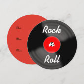 Rock n Roll Retro Verjaardag Record Uitnodigingen (Voorkant / Achterkant)