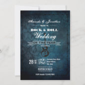 Rock n' Roll Retro Vintage Wedding Invitation Kaart (Voorkant)
