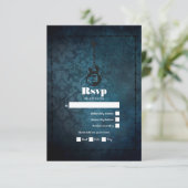 Rock n' Roll Retro Vintage Wedding RSVP Kaartje (Staand voorkant)