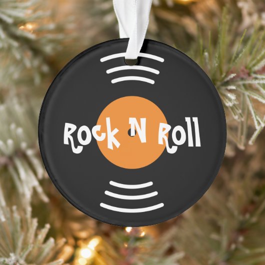 Rock n Roll retro vinyl record kerstversiering Ornament (Boom)
