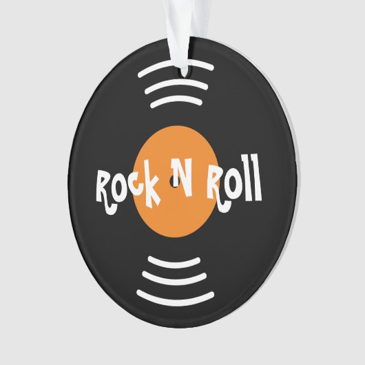 Rock n Roll retro vinyl record kerstversiering Ornament (voorkant)
