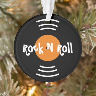 Rock n Roll retro vinylplaat kerstornament Ornament