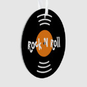 Rock n Roll retro vinylplaat kerstornament Ornament (voorkant)