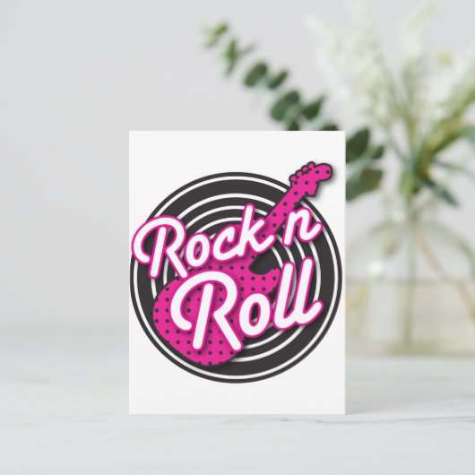 Rock N Roll rockabilable-plattegrond Briefkaart (Staand voorkant)