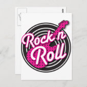 Rock N Roll rockabilable-plattegrond Briefkaart (Voorkant / Achterkant)