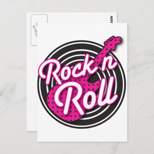 Rock N Roll rockabilable-plattegrond Briefkaart (Voorkant / Achterkant)