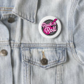 Rock N Roll rockabilable-plattegrond Ronde Button 5,7 Cm (In situ)