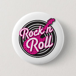 Rock N Roll rockabilable-plattegrond Ronde Button 5,7 Cm