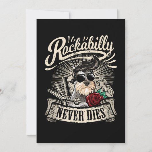 Rock n Roll Rockabilly Dog Schnauzer Hairdresser Kaart (Voorkant)