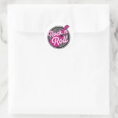 Rock N Roll rockabilly recordontwerp Ronde Sticker (Tas)
