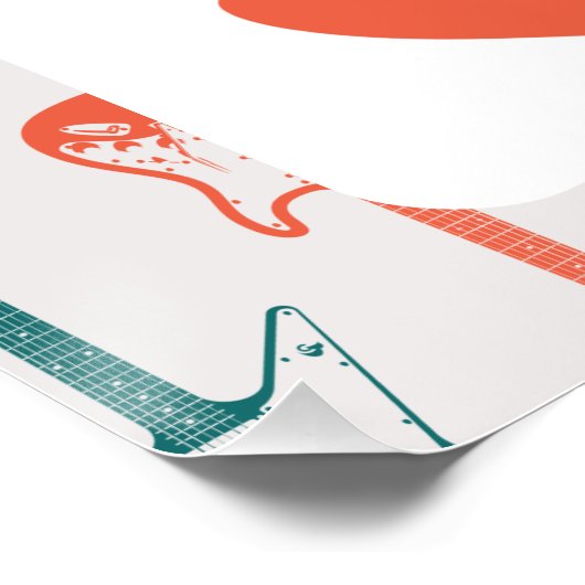 Rock n Roll Rockstar 1e verjaardag Welkom Perfect Poster (Hoek)